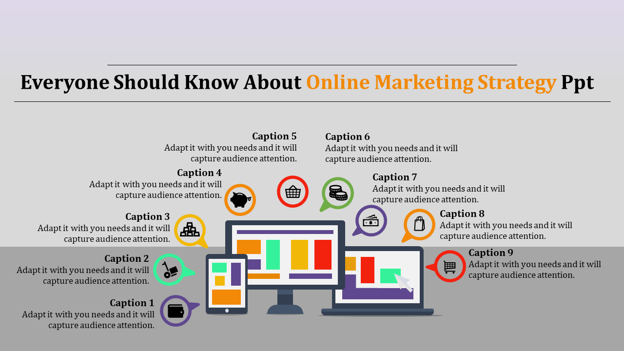 Free -  Online Marketing Strategy Powerpoint With Infographic